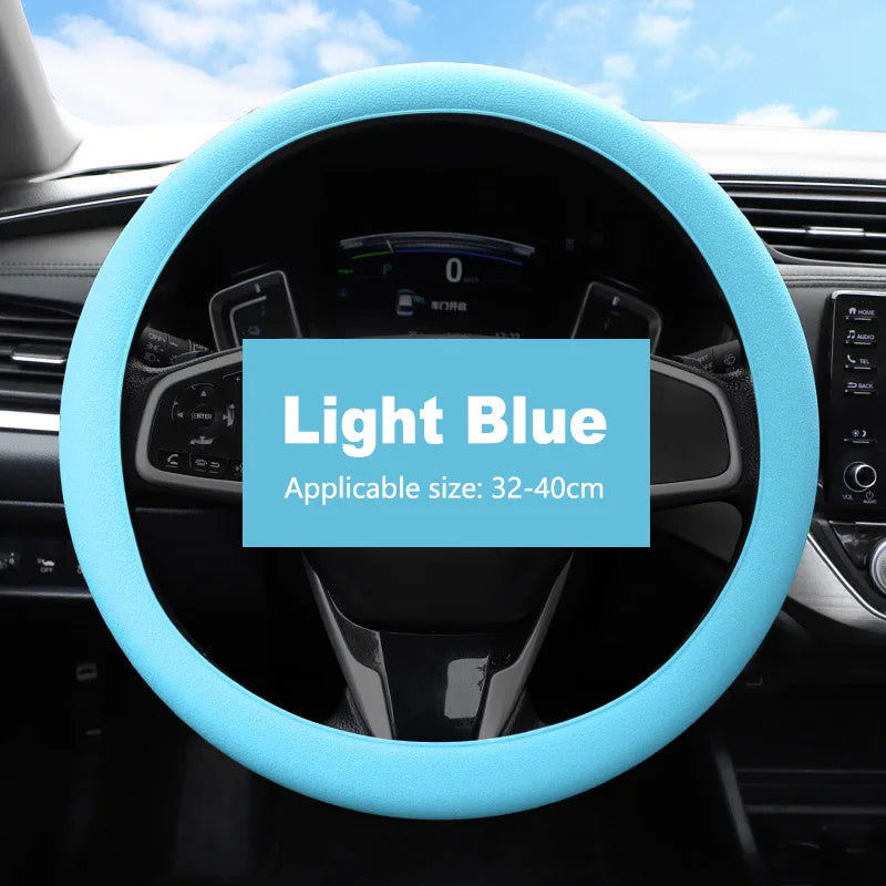 Non-Slip Silicone Steering Wheel Cover 38cm lifestyle view