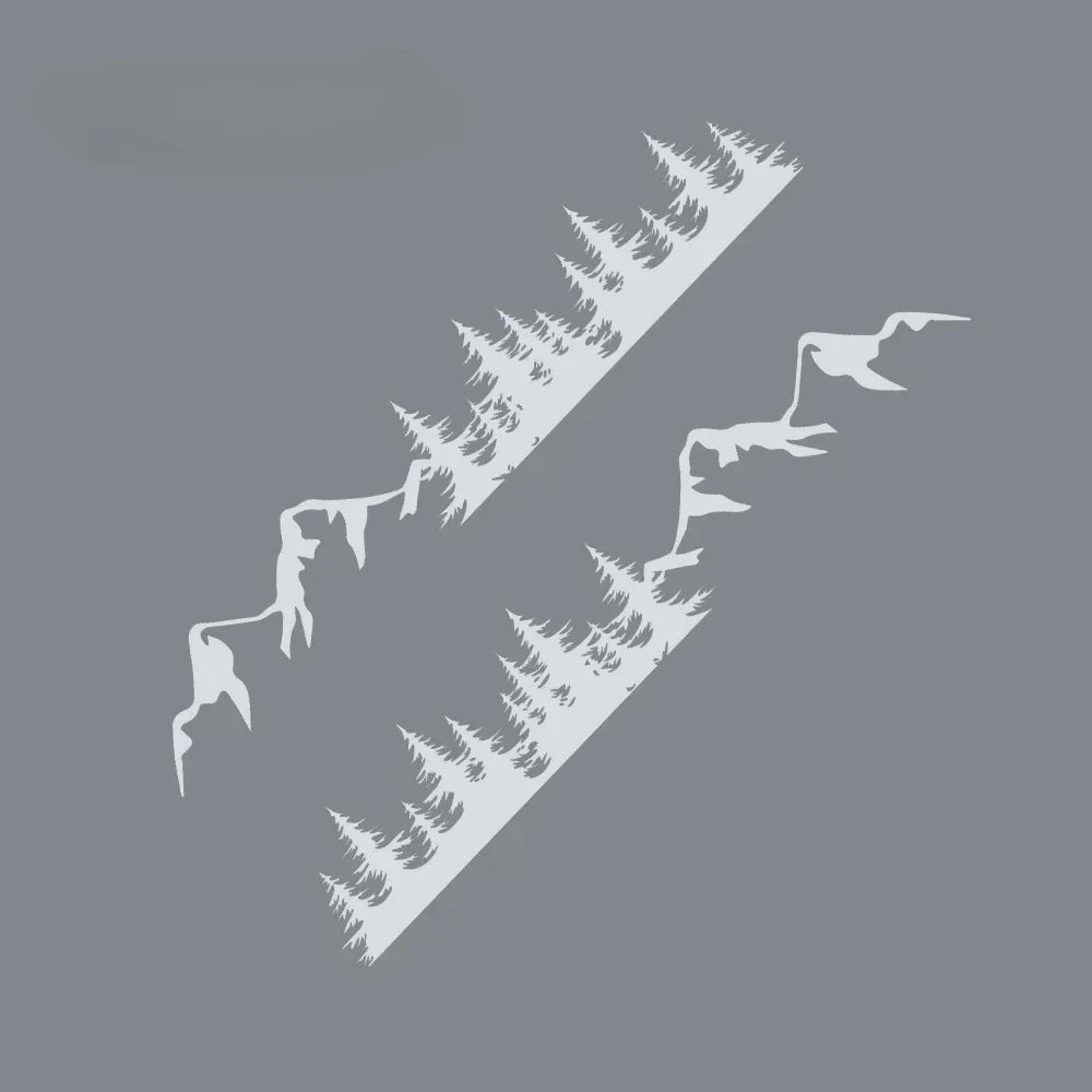 Car Stickers 2 Pac Door Side Stick Mountain Forest Decals for RV Off-Road PVC Waterproof Sunscreen