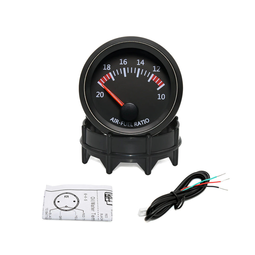 2'' 52MM Car Gauge 12V Water Temp Oil Temp Gauge Oil Press PSI BAR Volt Gauge Air Fuel Ratio Boost Vacuum Meter Black Face Gauge