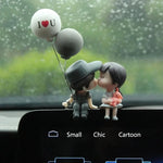 Cute Ornaments Couple Action Figurines Balloons For Car Dashboard Decoration lifestyle view