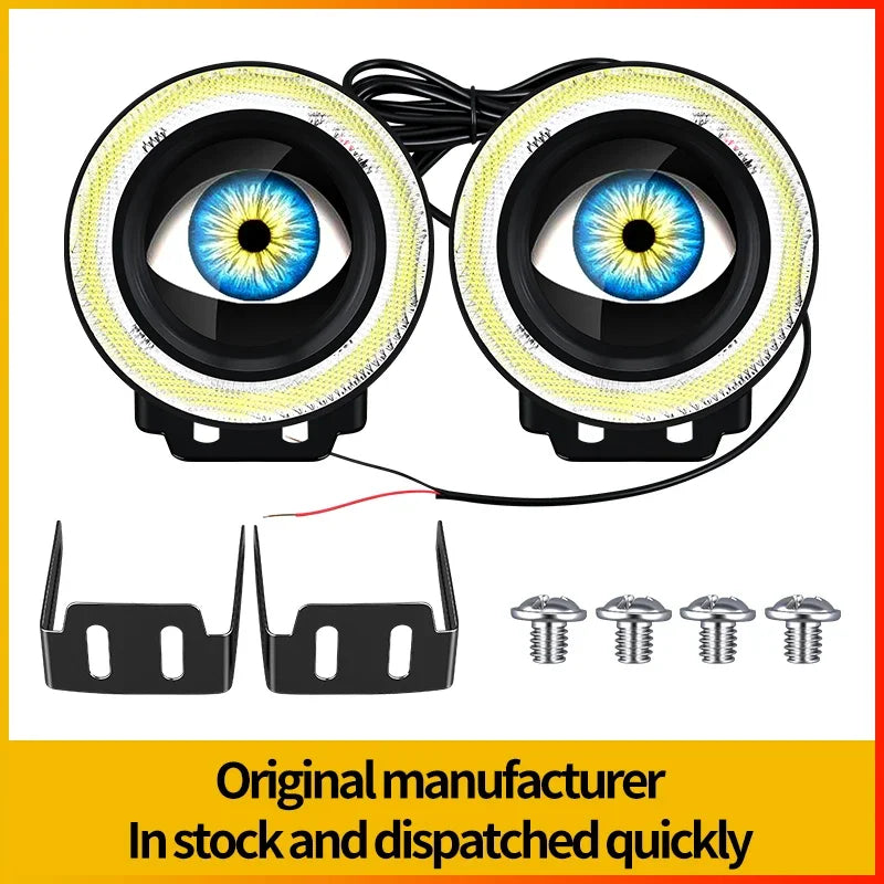 Devil's Eye LED Car Dynamic HeadLamps Angel Eyes lamp Waterproof Headlight 82 Modes Devi detail view
