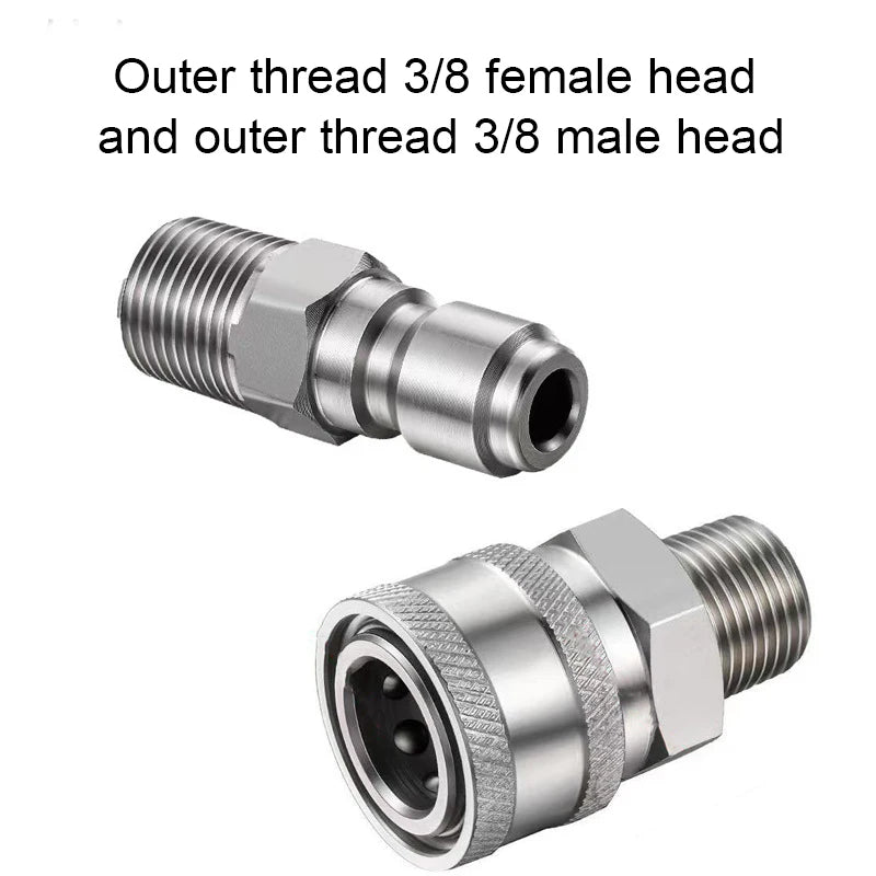 High Pressure Car Wash Water Gun | 3/8 Stainless Steel Quick Connector close-up view