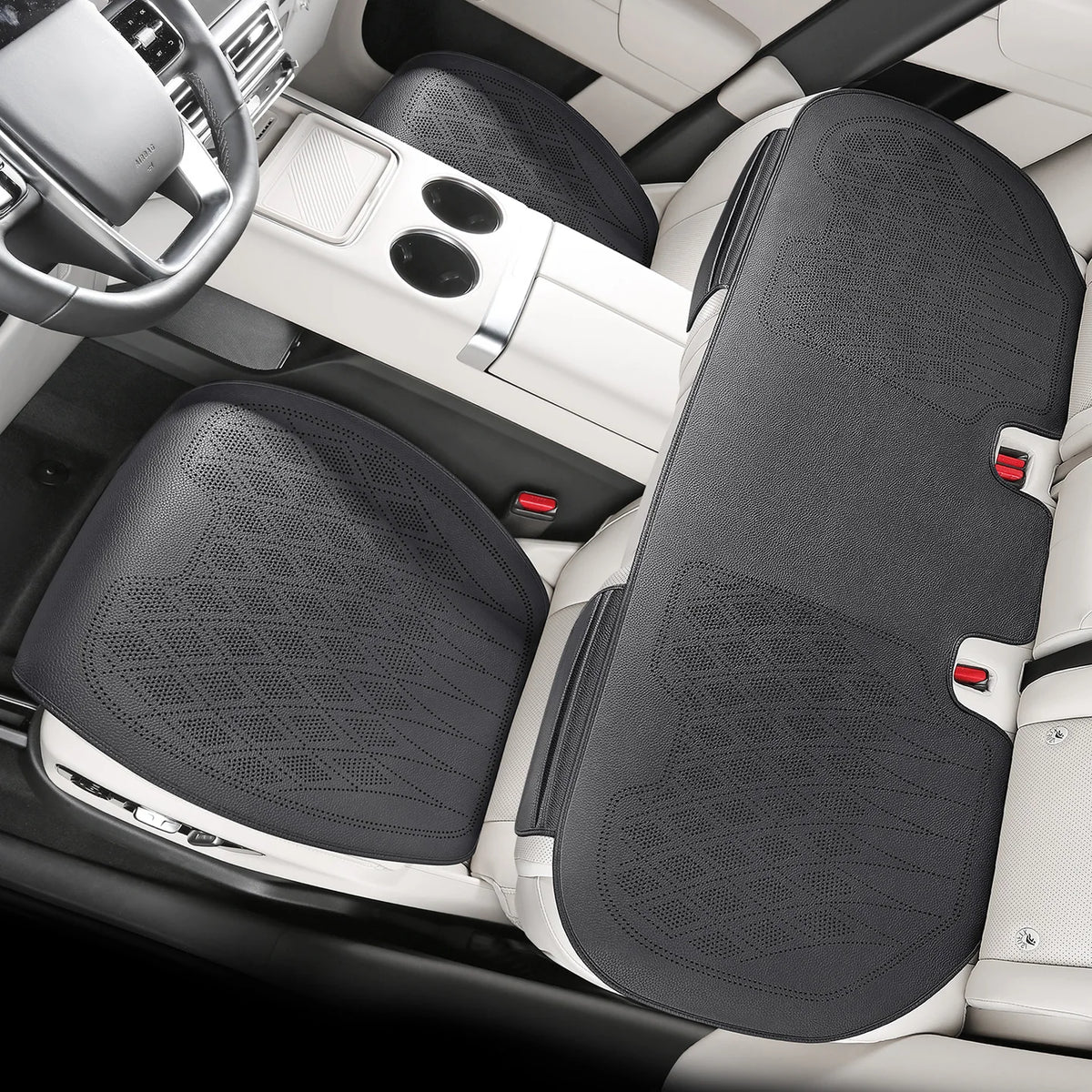 Premium Nappa Leather Car Seat Covers Laser Perforated for Airflow Ultra Soft Anti Slip Water Resist