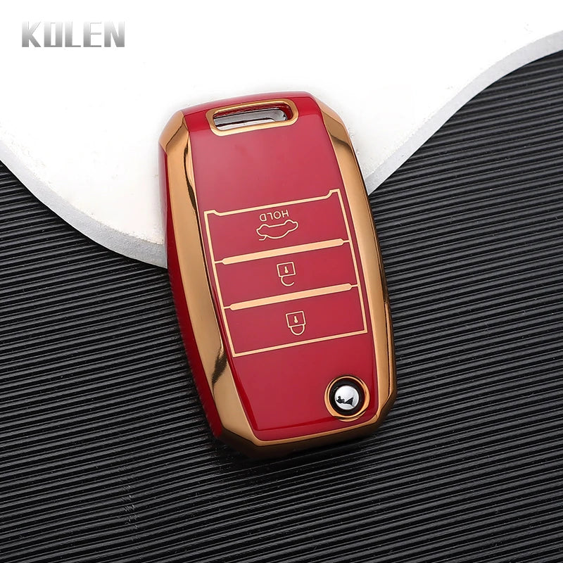 TPU Car Flip Key Case Cover Shell Fob For KIA RIO 3 K2 K3 K4 K5 Sportege Picanto Optima Soul Ceed Sorento Forte Stinger Cerato