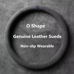 Ultra-Thin Suede Steering Wheel Cover Non-Slip D-Shaped round Breathable Car Wheel Pr alternate view