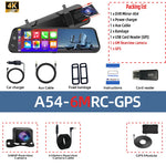 9.66" 4K Mirror Dash Cam | Android Auto, 5G WiFi, GPS, 1080P Rear, 24H Parking close-up view