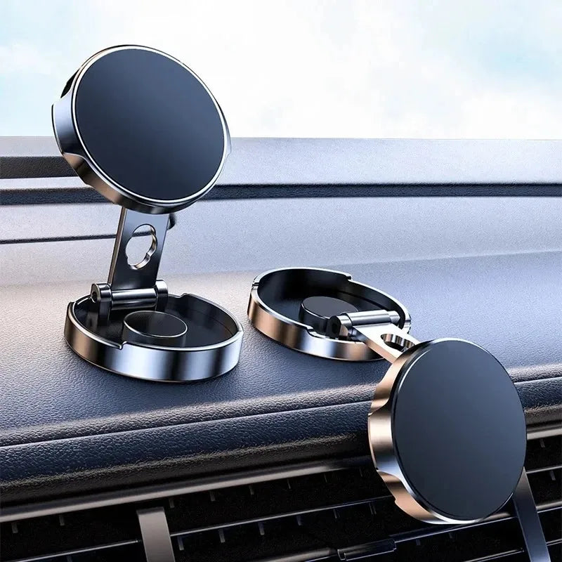 Car Phone Mount 720 Degree Rotation | Magnetic Suction Foldable Bracket for Universal Phones