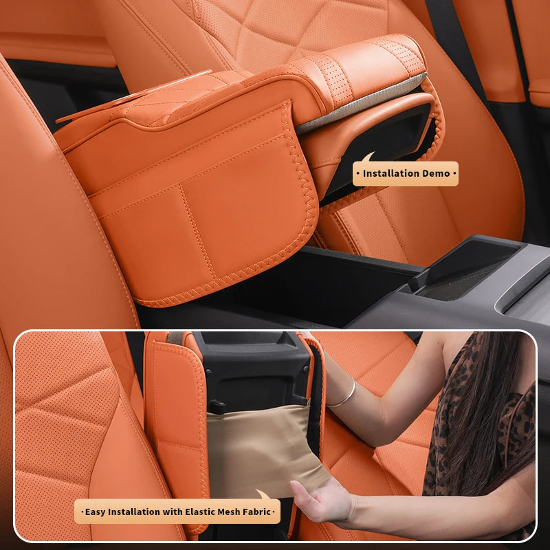 Car Center Console Armrest Cushion Cover For ‌GEELY EX5 EX2 Monjaro Tugella Storage Bag 2 Cup Holder Tissue Boxs Armrest Pad