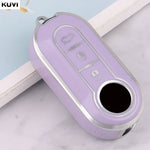 New TPU Car Flip Key Case Cover Shell For FIAT 500 Ducato Punto Panda Lancia Musa For close-up view