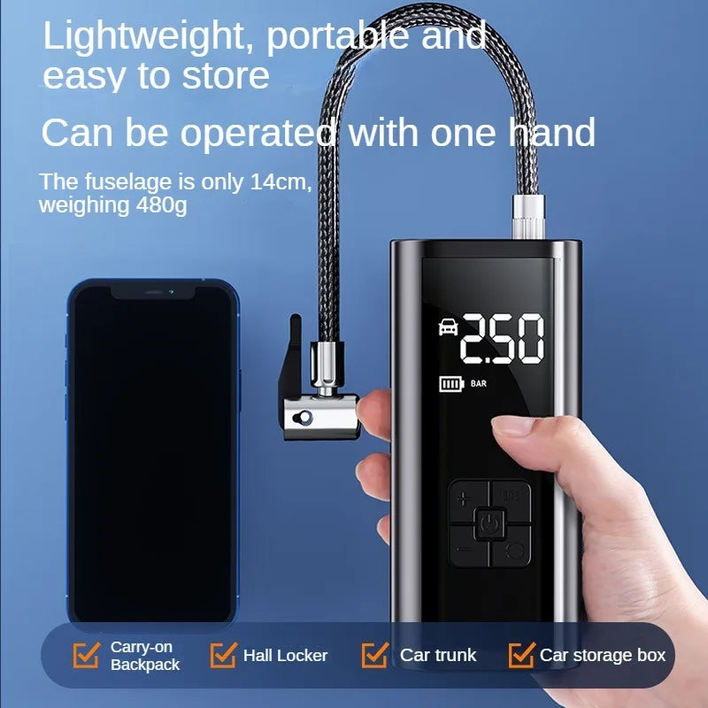 Car Air Pump Wired/Wireless Protable Car Air Compressor 150PSI Tire Inflation Pump additional angle