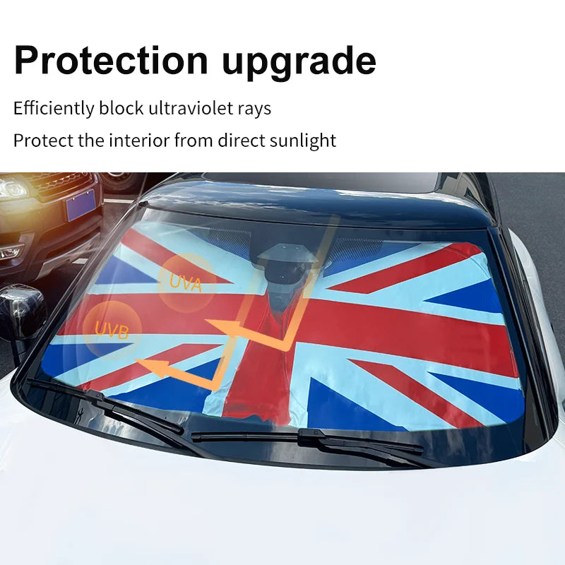 Car Front Windshield Sunshade UV Blocking Cover | For Mini Cooper F56 F60 R56 R60 J01 close-up view