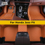 CUWEUSANG Custom Car Floor Mats For Honda Jazz Fit Auto Carpets Foot Coche Accessorie