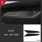 Carbon Fiber Car Interior Gear shift buttons Panel Door Armrest Reading Light Cover Trim Stickers Accessories for Audi A4 A5 B9
