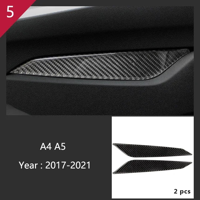 Carbon Fiber Car Interior Gear shift buttons Panel Door Armrest Reading Light Cover Trim Stickers Accessories for Audi A4 A5 B9