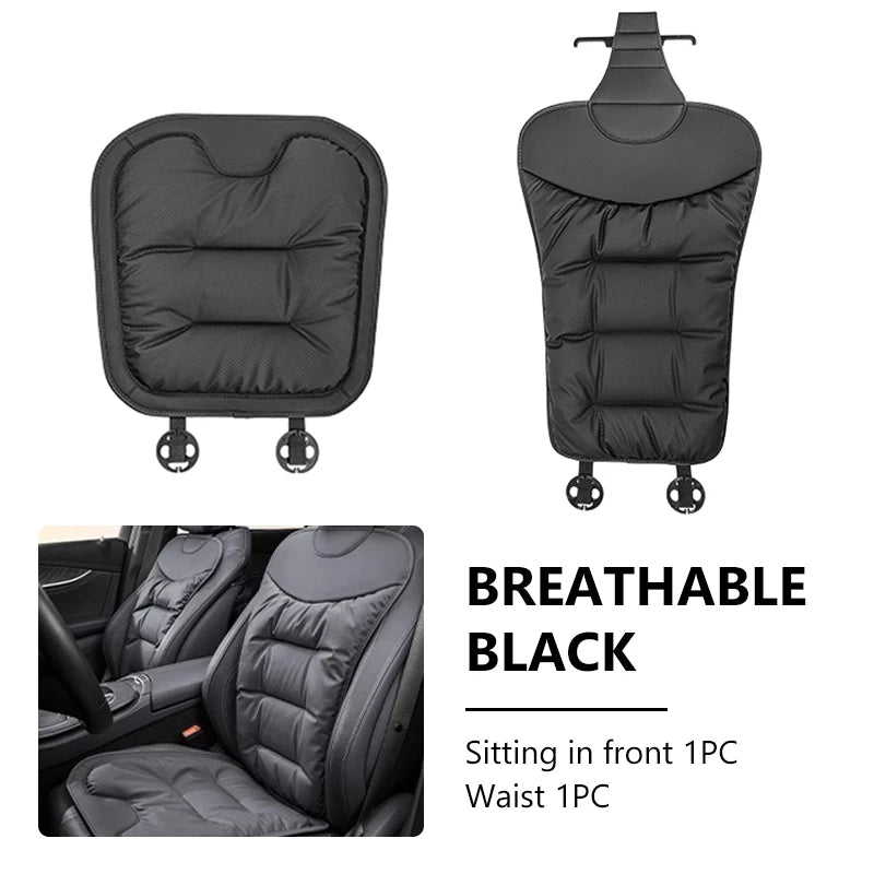 AUTOMECHANIST Car Seat Cover Front Rear Seat Cushion Protector Nappa Leather Soft Sea alternate view