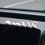 5 PCS Set of Flat Duck Car Ornaments, Complete Set of Cute Duck Decorations, Center S lifestyle view