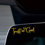 Trust In God Mirror Decal | Car Decals For Women, Christian Faith Vinyl Decal detail view