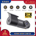 KAWA Dash Cam D5 2K Voice Control 24H Parking Guard 360° Rotation WiFi APP Monitor WDR G-Sensor Emergency Recording Supercapacitor Easy Install Car DVR
