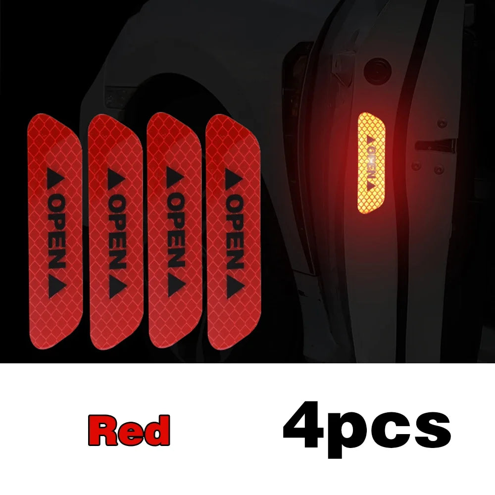 4PCS Reflective Car Door Opening Warning Reflector Tape close-up view