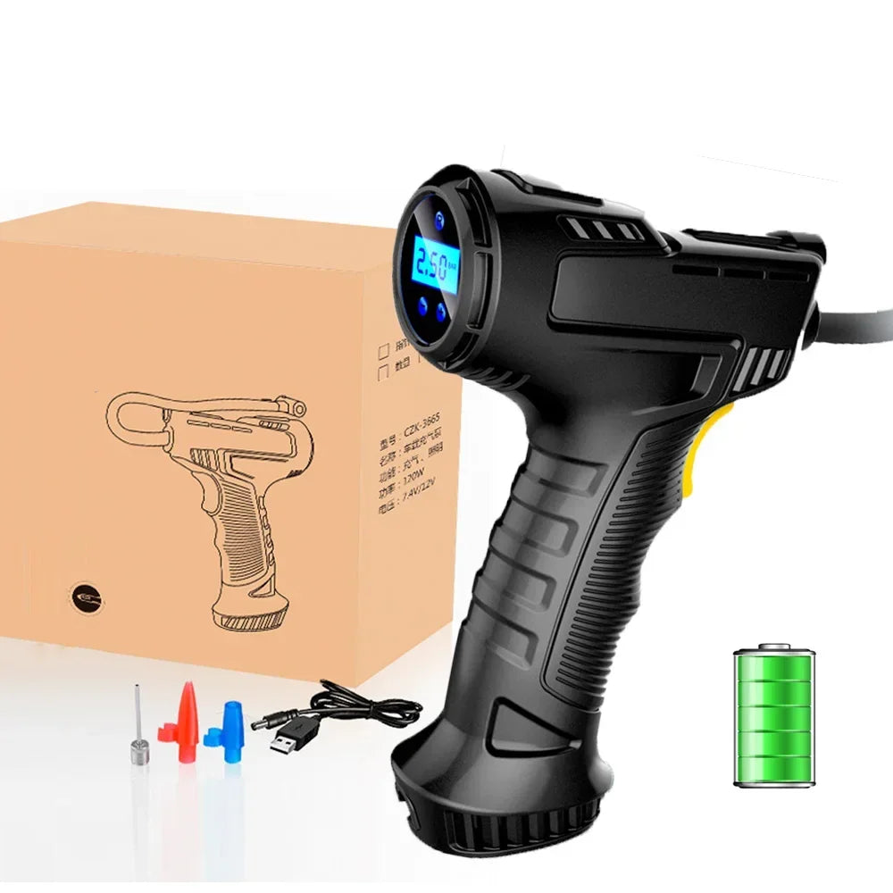 120WDigital Car Tire Inflator Air Compressor Pump 150 PSI Car Air Compressor Portable Wireless for Auto Car Motorcycles Bicycles