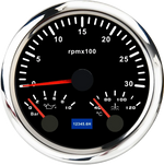 MH 85mm 3-in-1 Gauge Tachometer Water Temp Oil Pressure | 12V Car Boat 8000RPM 7 Color close-up view