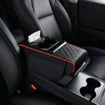 Car Armrest Cushion Organizer PU Leather Center Console Pad detail view