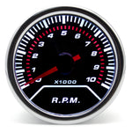 2" 52mm Universal 12V LED Smoke Lens Turbo Boost Gauge Meter | -1~0~2 BAR with White L close-up view