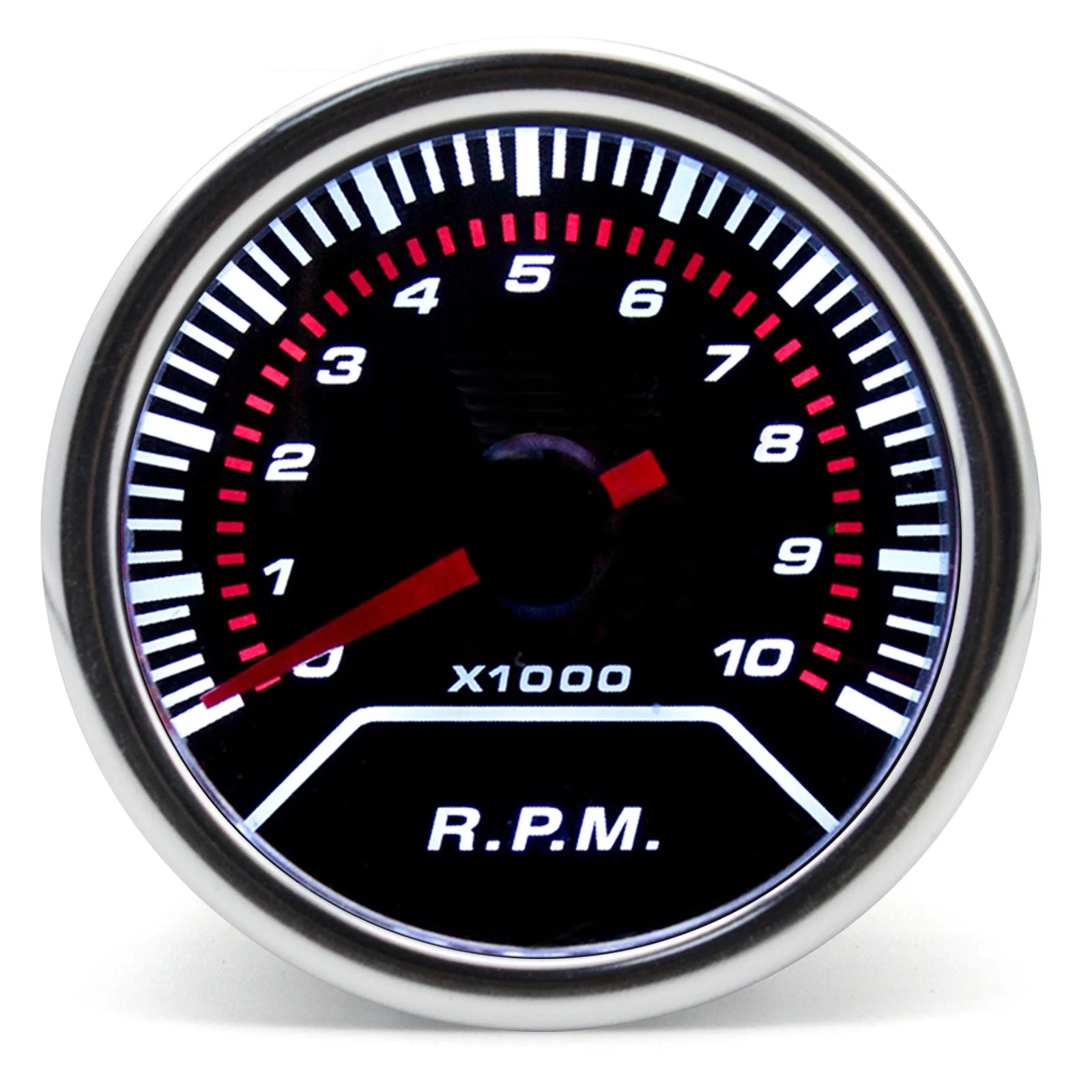 2" 52mm Universal 12V LED Smoke Lens Turbo Boost Gauge Meter | -1~0~2 BAR with White L close-up view