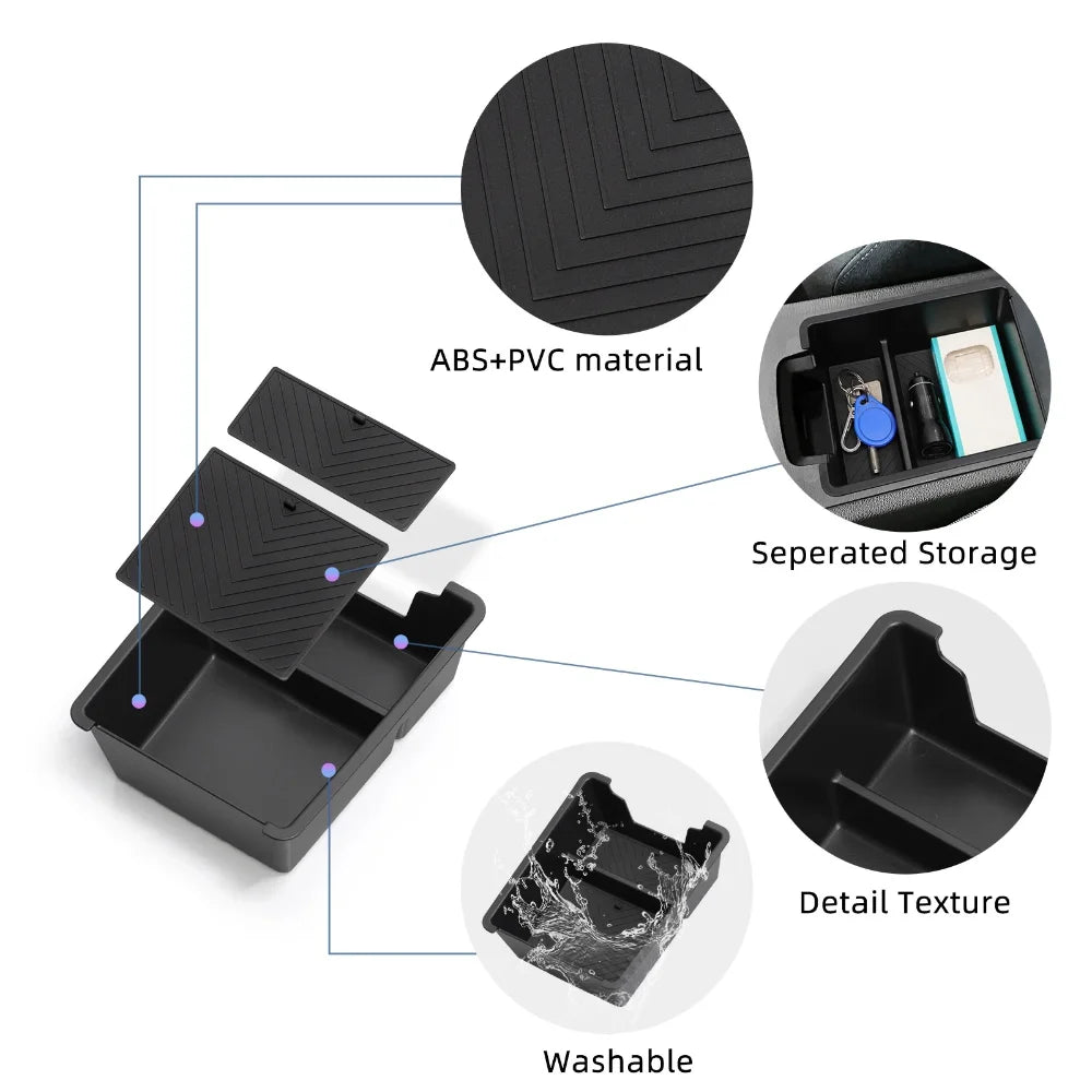 For Dacia Duster / Suitable for Renault Duster 2025-2026 Model 1. Car Armrest Storage close-up view