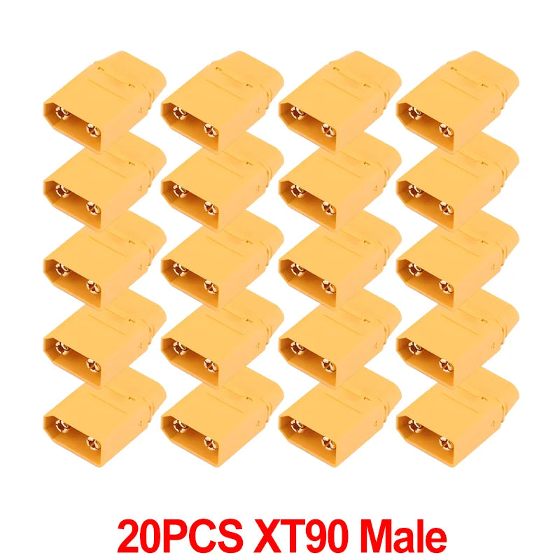 XT90 Male Female Bullet Connectors Copper Wire Plugs for RC Lipo Battery close-up view