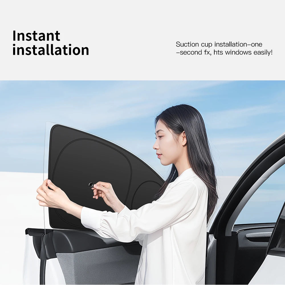 YZ Tesla Model 3 Y Side Window Sunshade | Front Rear Privacy Sun Protection lifestyle view