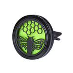 Refillable Car Air Freshener Clip | Stainless Steel Vent Diffuser Locket close-up view