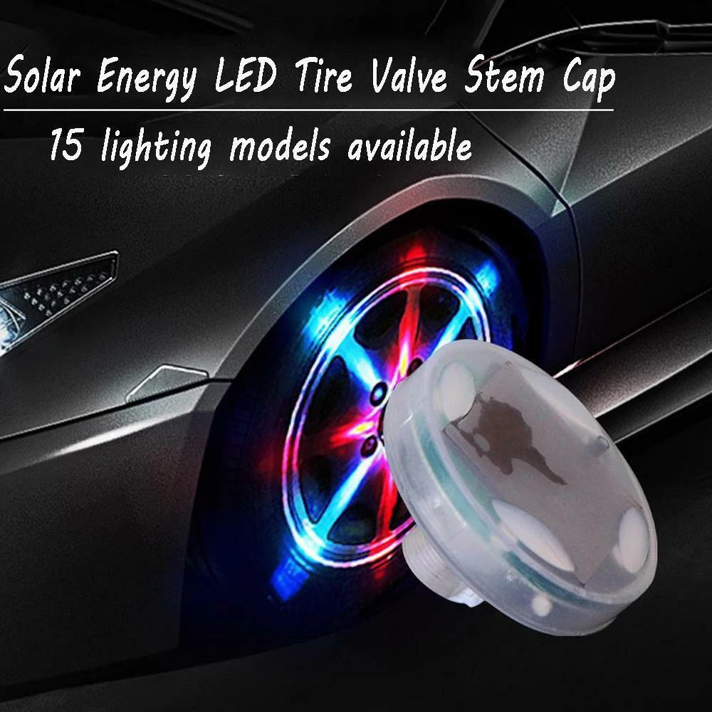 4 Modes 12 LED RGB Car Auto Solar Energy Flash Wheel Tire Light Lamp Decor Car Wheel Light Hub Bulb