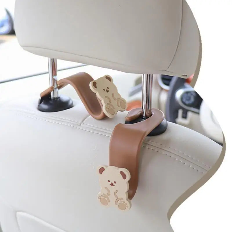 Cartoon Teddy Bear Car Seat Hooks detail view
