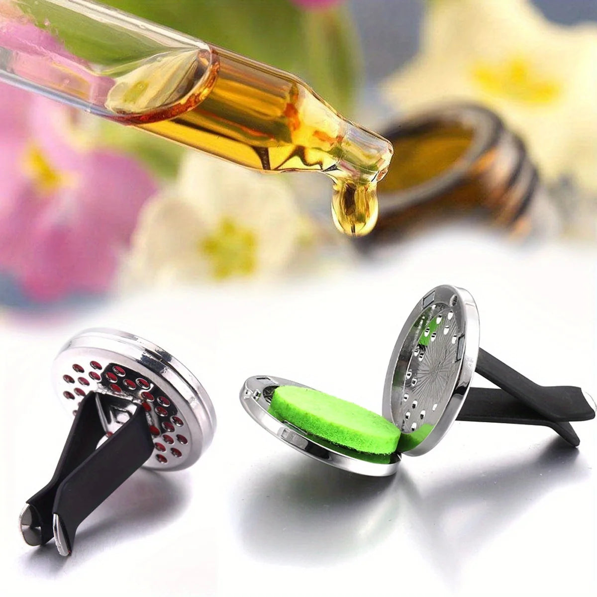 Car Diffusers, 1 PC car air vent diffuser clip (does not include fragrance chemicals) with 10 PCS pads，car AC vent interior