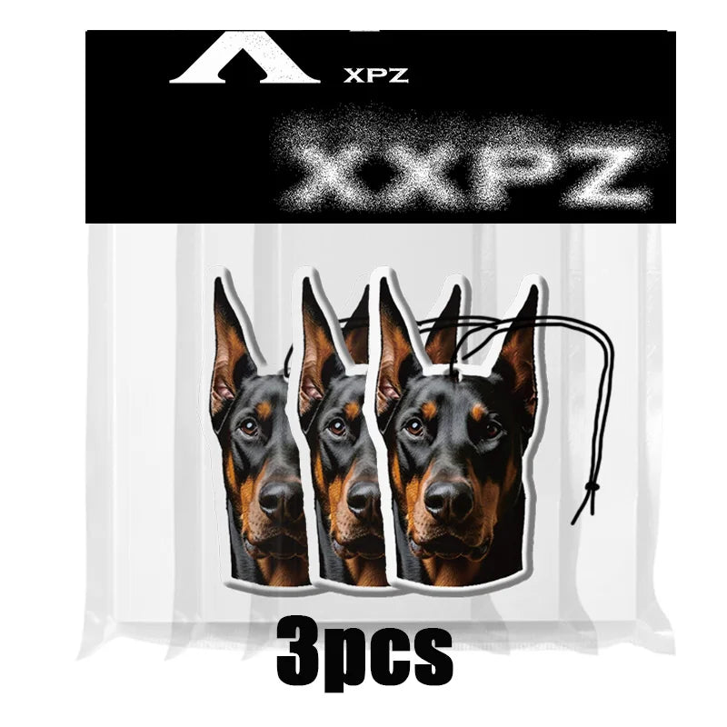 1/3pcs Doberman Car Air Freshener Auto Parts Car Hanging Funny Dog Shape Aromatherapy Sc detail view