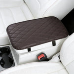 PU Leather Diamond Grid Car Armrest Pad, Center Console Protection, Dual Pocket Sto additional angle