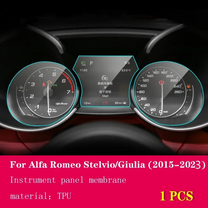 For Alfa Romeo Stelvio Giulia 2015+ Car Interior Instrument Panel Dashboard Membrane LCD detail view