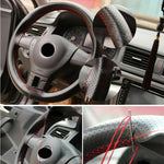 Car Steering Wheel Braid Cover Needles And Thread Artificial Leather Car Covers Suite lifestyle view