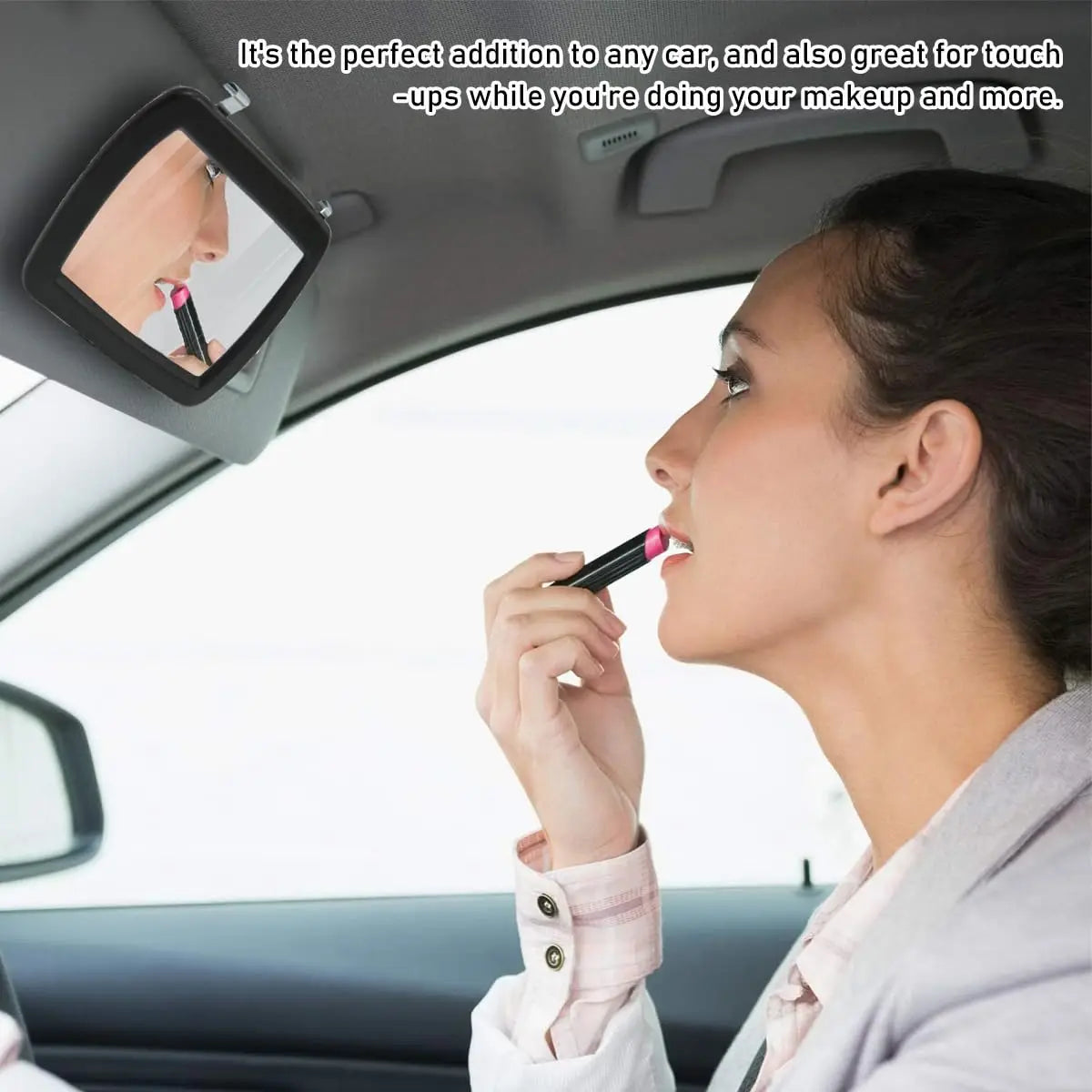 Clip-On Car Sun Visor Vanity Mirror, Practical Makeup Mirror for Passenger Side Shade Visor