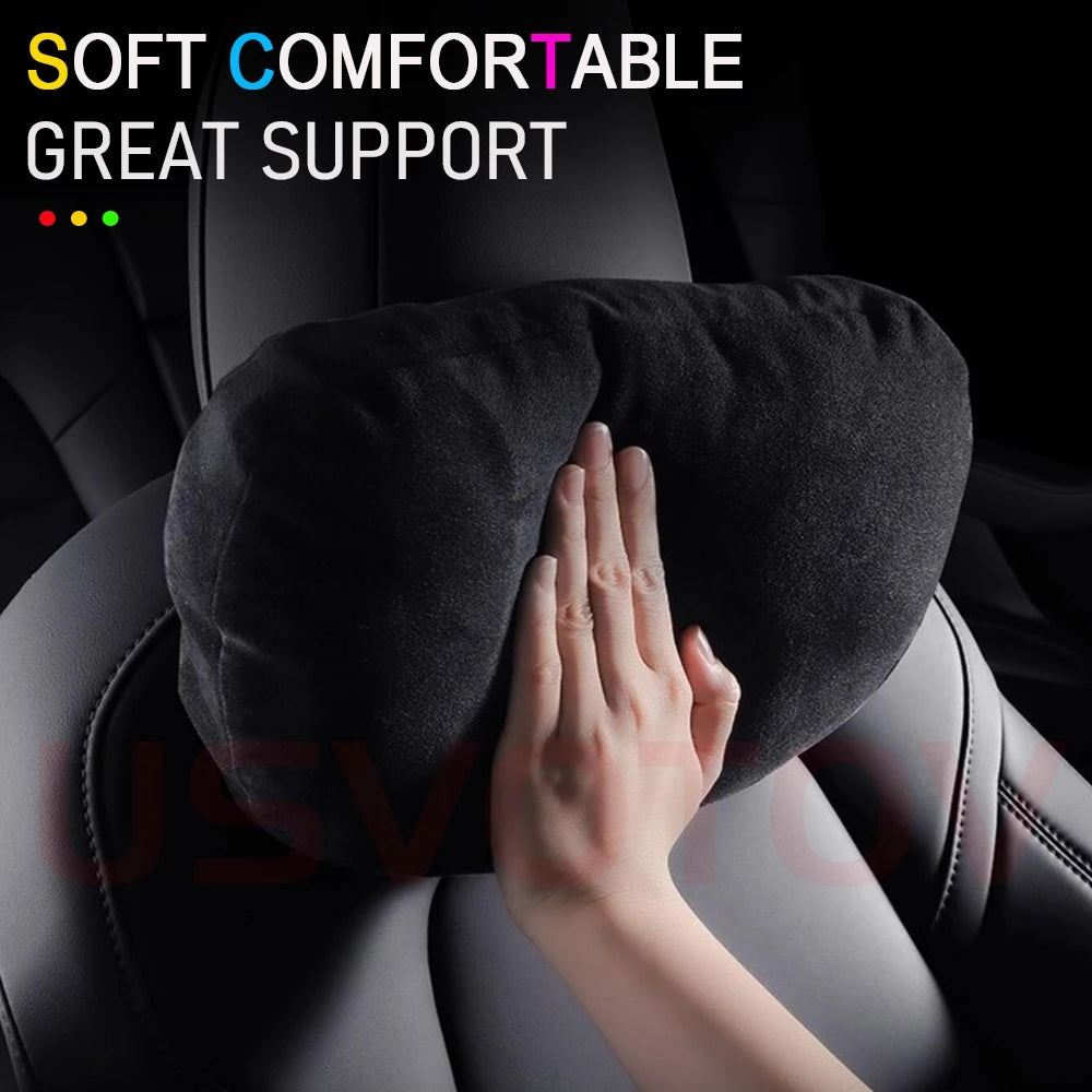 USVOTOV Uniquely Designed Headrest Pillow for Tesla Model 3 Y S X Neck Pillow Soft Ca lifestyle view