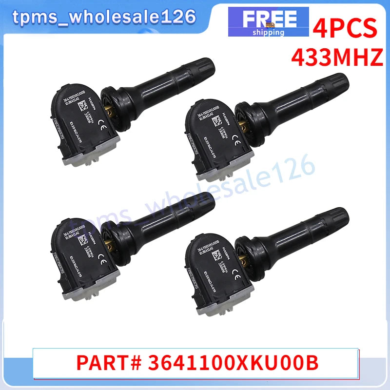 4PCS Tire Pressure Monitor System Sensor 3641100XKU00B 433MHZ | For Great Wall Wingle 5 7 Haval H2 H