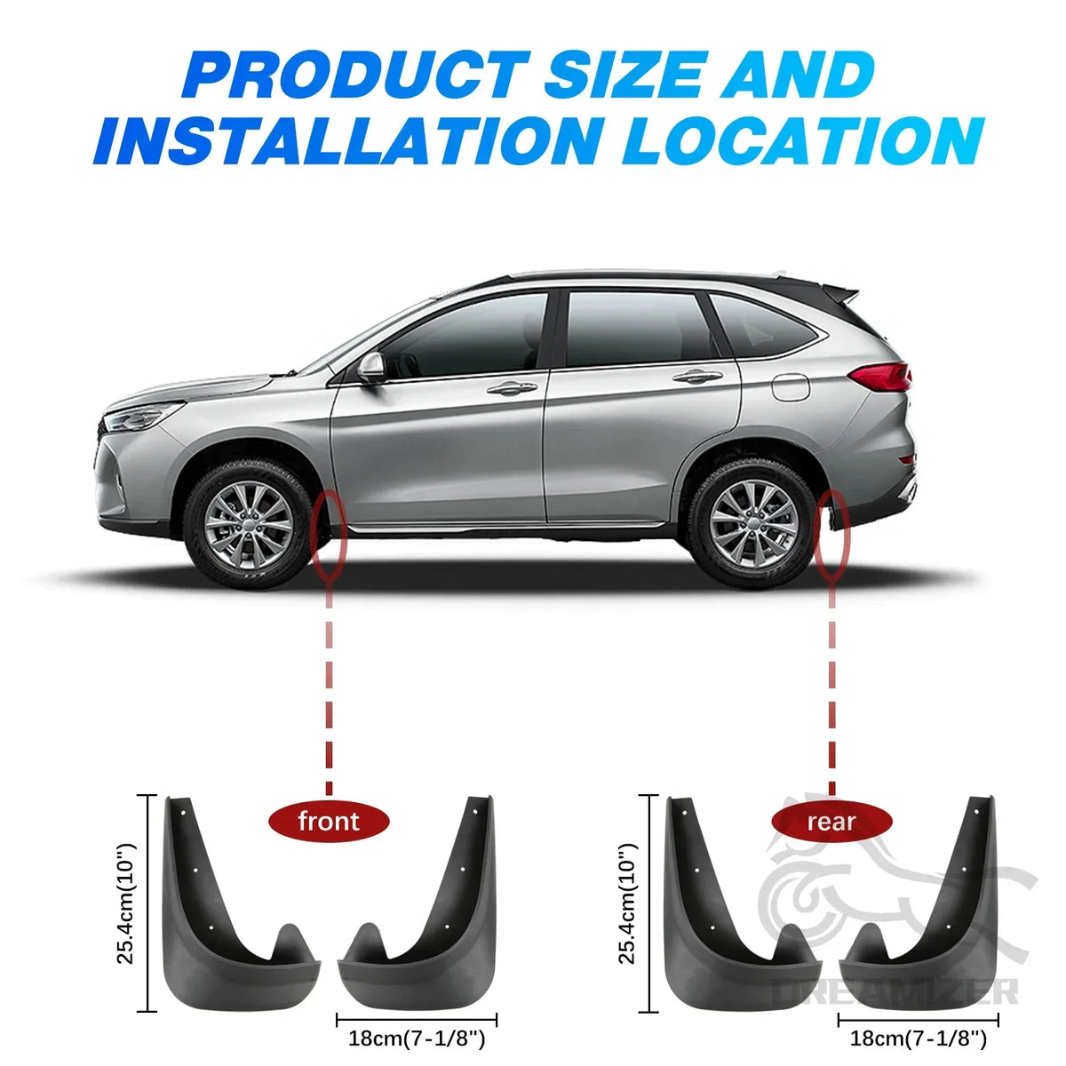 4pcs Universal Car Fender Mud Flaps Splash Guards MudFlaps Front Rear Wheel Mudguar additional angle