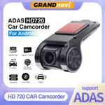 Grandnavi HD Car DVR Dash Cam ADAS | 720P USB Voice Alarm for Android Car Radio