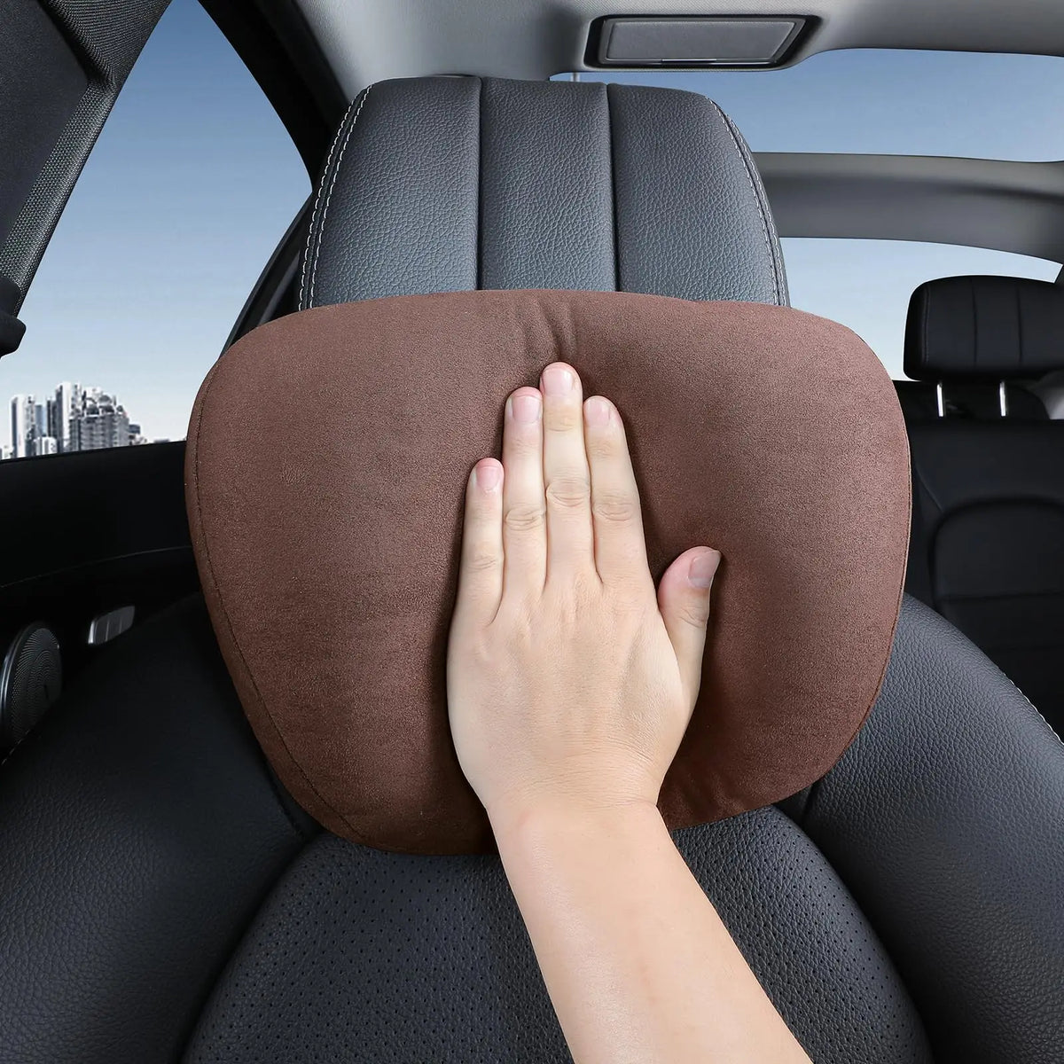 2PCS Memory Cotton Car Headrest Neck Support Car Accessories Seat Class Soft Universal close-up view