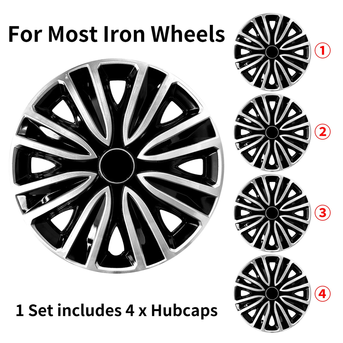 14 15 16 17inch Hub Cover for Iron Rim Wheel Cover Set of 4 Steel Sports Caps Rim 14 Plastic Hubcap for R15 Tire Car Accessories