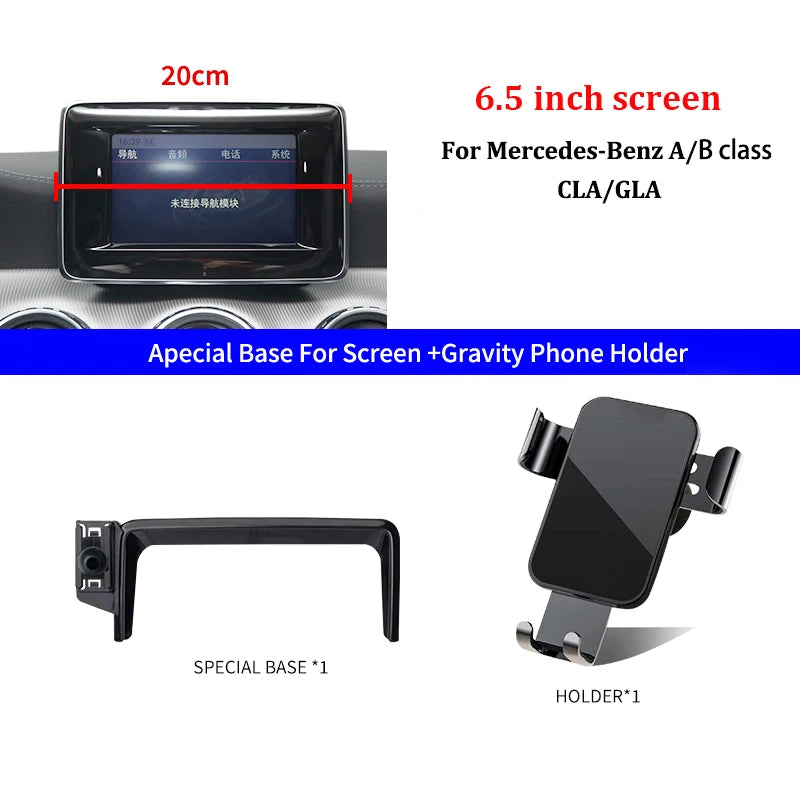 For Mercedes-Benz Car Mobile Phone Holder A B Class W242 W246 2013-2019 GLA CLA Screen Fixed Wireless Charger Cell Phone Holder