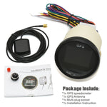 Digital Mini 52mm GPS Speedometer Gauge | GPS Antenna Speed Sensor for Motorcycle Boat close-up view