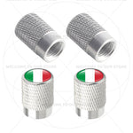 4Pcs Aluminum Motorcycle Car Tire Valve Caps with Germany France Italy Flag Emblems | lifestyle view