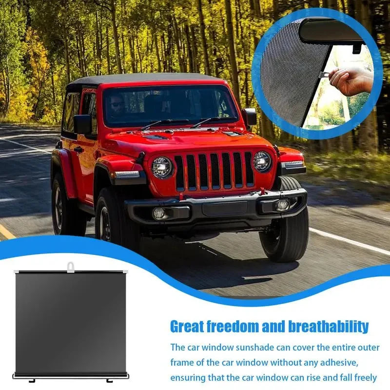 Retractable Sun Shade Auto Retractable Sun Shades Front/Rear Shutter Car Anti UV Sun Vis detail view